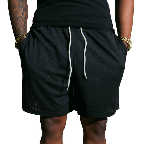 Black Mesh Shorts